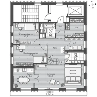 Квартира 6-комн. квартира, 193.3 м² ЖК «Фордевинд» Фото 1 Квартира 6-комн. квартира, 193.3 м² ЖК «Фордевинд» Фото 1