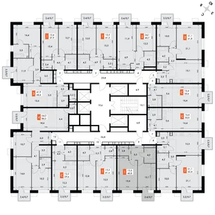 Квартира 1-комн. квартира, 40.8 м² ЖК «Флагман» Фото 2 Квартира 1-комн. квартира, 40.8 м² ЖК «Флагман» Фото 2
