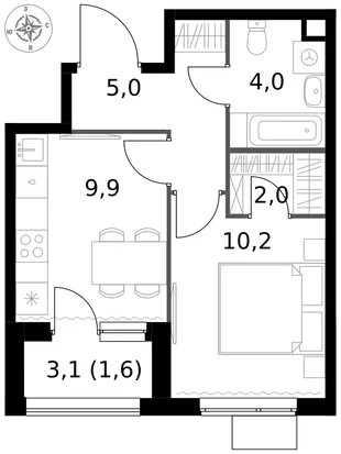 Квартира 1-комн. квартира, 32.7 м² ЖК «1-й Измайловский» Фото 1 Квартира 1-комн. квартира, 32.7 м² ЖК «1-й Измайловский» Фото 1