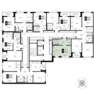 Квартира Студия, 29.6 м² ЖК «1-й Шереметьевский» Фото 2 Квартира Студия, 29.6 м² ЖК «1-й Шереметьевский» Фото 2