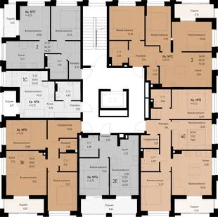 Квартира 3-комн. квартира, 75.4 м² ЖК «Васильевский остров» Фото 1 Квартира 3-комн. квартира, 75.4 м² ЖК «Васильевский остров» Фото 1