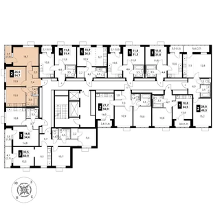 Квартира 2-комн. квартира, 54.7 м² ЖК «1-й Шереметьевский» Фото 2 Квартира 2-комн. квартира, 54.7 м² ЖК «1-й Шереметьевский» Фото 2