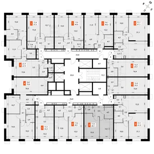 Квартира 1-комн. квартира, 40.1 м² ЖК «Флагман» Фото 2