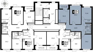 Квартира 3-комн. квартира, 83.7 м² ЖК «1-й Саларьевский» Фото 2 Квартира 3-комн. квартира, 83.7 м² ЖК «1-й Саларьевский» Фото 2