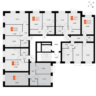 Квартира 2-комн. квартира, 55.4 м² ЖК «ФоРест» Фото 2 Квартира 2-комн. квартира, 55.4 м² ЖК «ФоРест» Фото 2