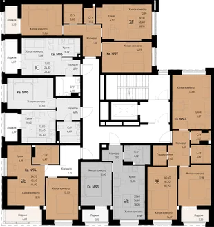 Квартира 1-комн. квартира, 37.1 м² ЖК «Васильевский остров» Фото 1 Квартира 1-комн. квартира, 37.1 м² ЖК «Васильевский остров» Фото 1