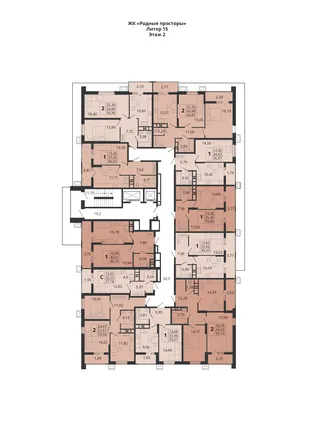 Квартира 2-комн. квартира, 73.86 м² ЖК «Родные просторы» Фото 1