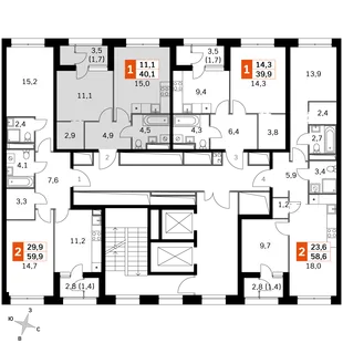 Квартира 1-комн. квартира, 40.1 м² ЖК «Sky Garden» Фото 2 Квартира 1-комн. квартира, 40.1 м² ЖК «Sky Garden» Фото 2