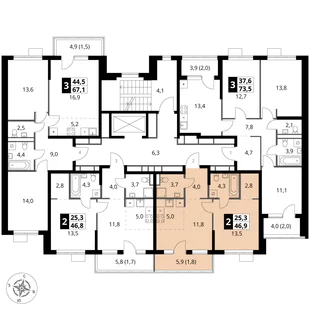 Квартира 2-комн. квартира, 46.9 м² ЖК «1-й Ясеневский» Фото 1 Квартира 2-комн. квартира, 46.9 м² ЖК «1-й Ясеневский» Фото 1