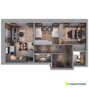Планировка 2-комн. квартира, 67.23 м² ЖК «Statum»
