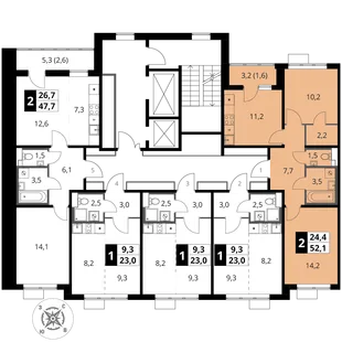 Квартира 2-комн. квартира, 52.1 м² ЖК «1-й Шереметьевский» Фото 2 Квартира 2-комн. квартира, 52.1 м² ЖК «1-й Шереметьевский» Фото 2