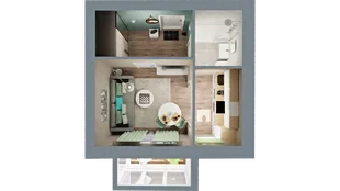 Квартира 1-комн. квартира, 27.85 м² ЖК «Город природы» Фото 1 Квартира 1-комн. квартира, 27.85 м² ЖК «Город природы» Фото 1