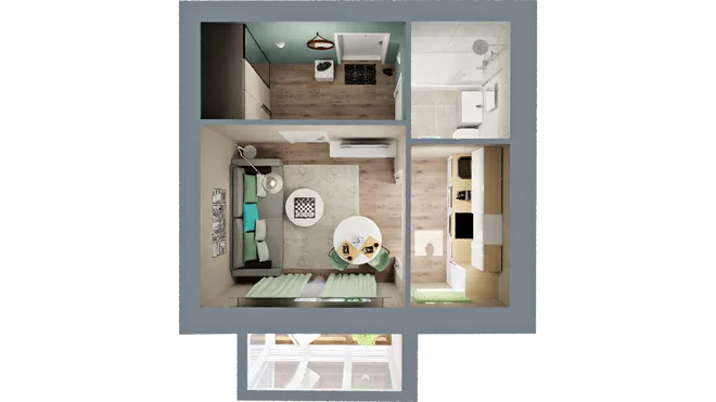 Квартира 1-комн. квартира, 27.85 м² ЖК «Город природы» Фото 1 Квартира 1-комн. квартира, 27.85 м² ЖК «Город природы» Фото 1