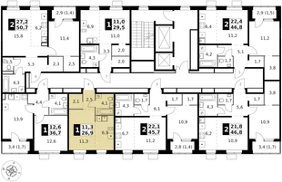Квартира Студия, 26.9 м² ЖК «1-й Ясеневский» Фото 2