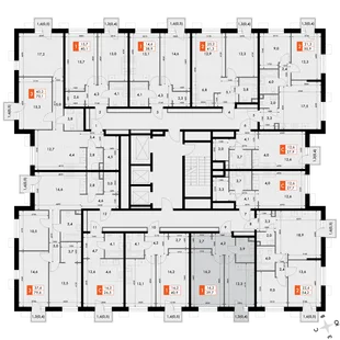 Квартира 1-комн. квартира, 39.8 м² ЖК «Флагман» Фото 2 Квартира 1-комн. квартира, 39.8 м² ЖК «Флагман» Фото 2
