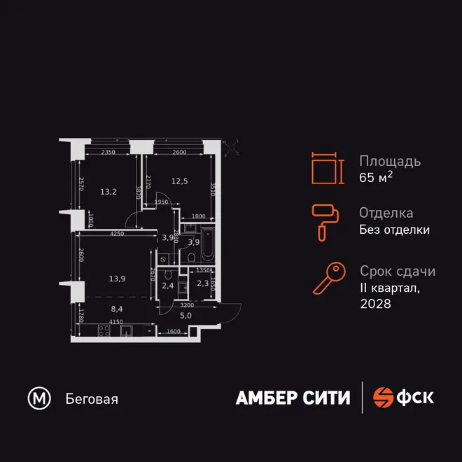 Планировка 3-комн. квартира, 65.5 м² ЖК «Amber Сity» Планировка 3-комн. квартира, 65.5 м² ЖК «Amber Сity»