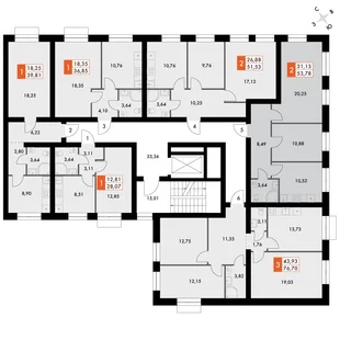Квартира 2-комн. квартира, 53.7 м² ЖК «ФоРест» Фото 2 Квартира 2-комн. квартира, 53.7 м² ЖК «ФоРест» Фото 2