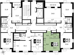 Квартира Студия, 25 м² ЖК «1-й Химкинский» Фото 2 Квартира Студия, 25 м² ЖК «1-й Химкинский» Фото 2