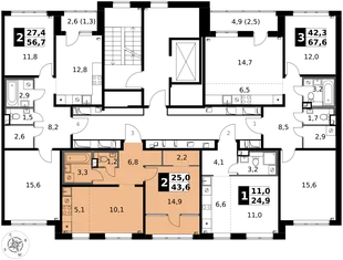 Квартира 2-комн. квартира, 43.6 м² ЖК «1-й Химкинский» Фото 2 Квартира 2-комн. квартира, 43.6 м² ЖК «1-й Химкинский» Фото 2