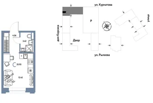 Планировка Студия, 20.93 м² ЖК «Остров-сад»
