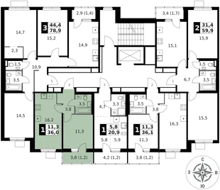 Квартира 1-комн. квартира, 36 м² ЖК «1-й Ясеневский» Фото 2