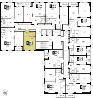 Квартира Студия, 24.2 м² ЖК «1-й Донской» Фото 2 Квартира Студия, 24.2 м² ЖК «1-й Донской» Фото 2