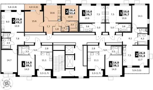 Квартира 2-комн. квартира, 53.4 м² ЖК «1-й Южный» Фото 2 Квартира 2-комн. квартира, 53.4 м² ЖК «1-й Южный» Фото 2