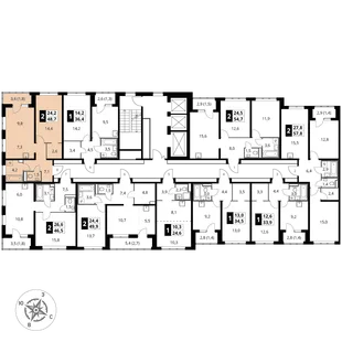 Квартира 2-комн. квартира, 48.7 м² ЖК «1-й Донской» Фото 2 Квартира 2-комн. квартира, 48.7 м² ЖК «1-й Донской» Фото 2