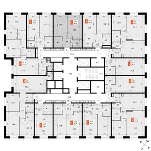 Квартира 1-комн. квартира, 40.8 м² ЖК «Флагман» Фото 2 Квартира 1-комн. квартира, 40.8 м² ЖК «Флагман» Фото 2