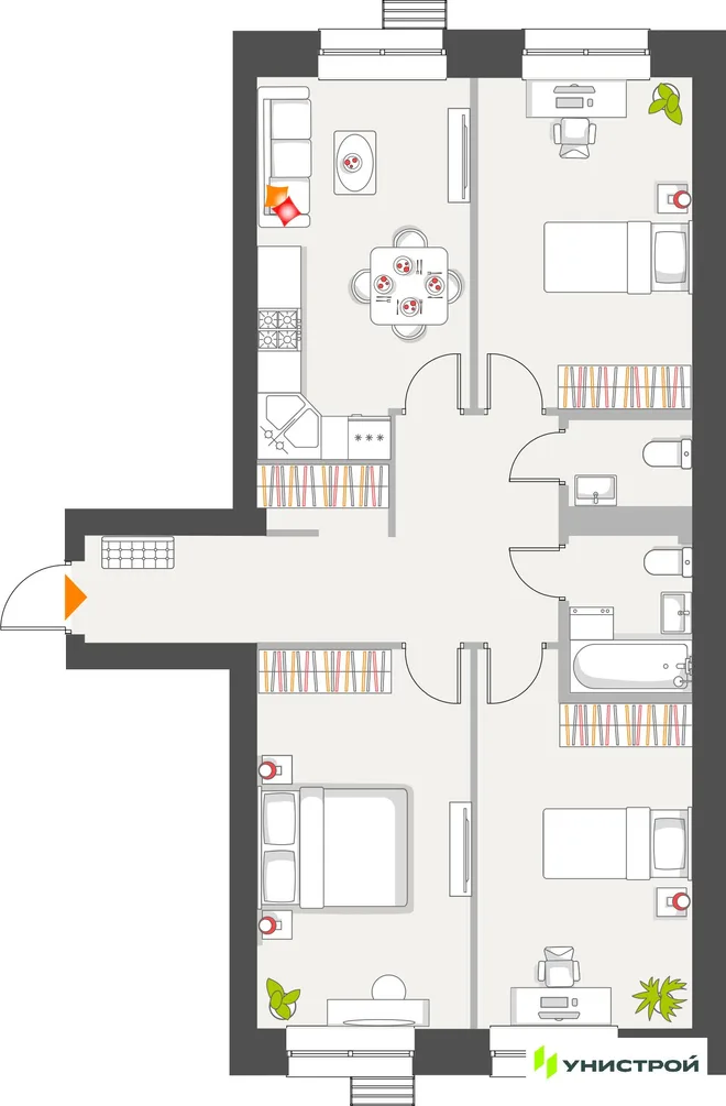 Планировка 3-комн. квартира, 81.22 м² ЖК «Атмосфера» Планировка 3-комн. квартира, 81.22 м² ЖК «Атмосфера»