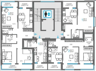 Квартира 1-комн. квартира, 40.4 м² ЖК «На Фонтанке» Фото 1 Квартира 1-комн. квартира, 40.4 м² ЖК «На Фонтанке» Фото 1