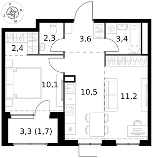 Квартира 2-комн. квартира, 45.2 м² ЖК «1-й Химкинский» Фото 1 Квартира 2-комн. квартира, 45.2 м² ЖК «1-й Химкинский» Фото 1