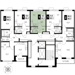 Квартира Студия, 22.1 м² ЖК «1-й Шереметьевский» Фото 2 Квартира Студия, 22.1 м² ЖК «1-й Шереметьевский» Фото 2