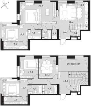 Квартира 6-комн. квартира, 180.7 м² ЖК «Архитектор» Фото 1 Квартира 6-комн. квартира, 180.7 м² ЖК «Архитектор» Фото 1