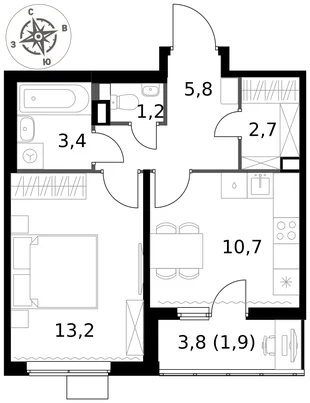 Квартира 1-комн. квартира, 38.9 м² ЖК «1-й Химкинский» Фото 1 Квартира 1-комн. квартира, 38.9 м² ЖК «1-й Химкинский» Фото 1