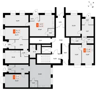 Квартира 2-комн. квартира, 69.9 м² ЖК «ФоРест» Фото 2 Квартира 2-комн. квартира, 69.9 м² ЖК «ФоРест» Фото 2