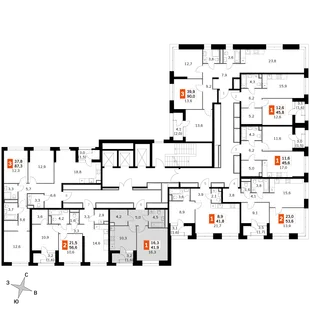 Квартира 1-комн. квартира, 41.9 м² ЖК «Sky Garden» Фото 2 Квартира 1-комн. квартира, 41.9 м² ЖК «Sky Garden» Фото 2