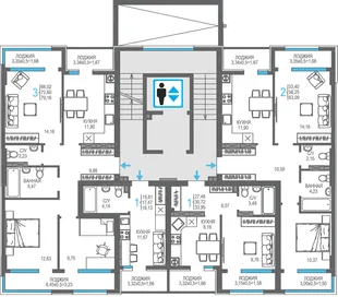 Квартира 2-комн. квартира, 58.25 м² ЖК «На Фонтанке» Фото 1