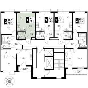 Квартира Студия, 22.1 м² ЖК «1-й Шереметьевский» Фото 2 Квартира Студия, 22.1 м² ЖК «1-й Шереметьевский» Фото 2