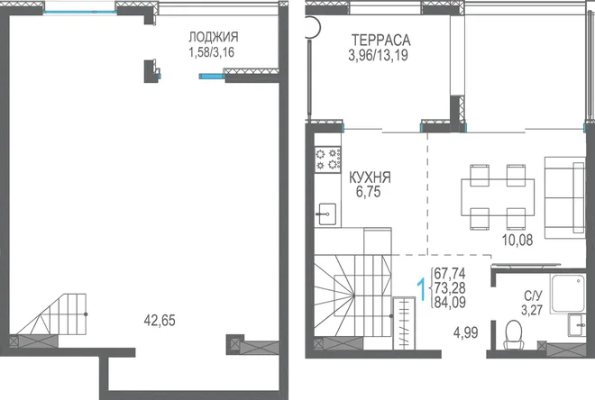 Планировка 1-комн. квартира, 84.09 м² ЖК «Розовое озеро» Планировка 1-комн. квартира, 84.09 м² ЖК «Розовое озеро»