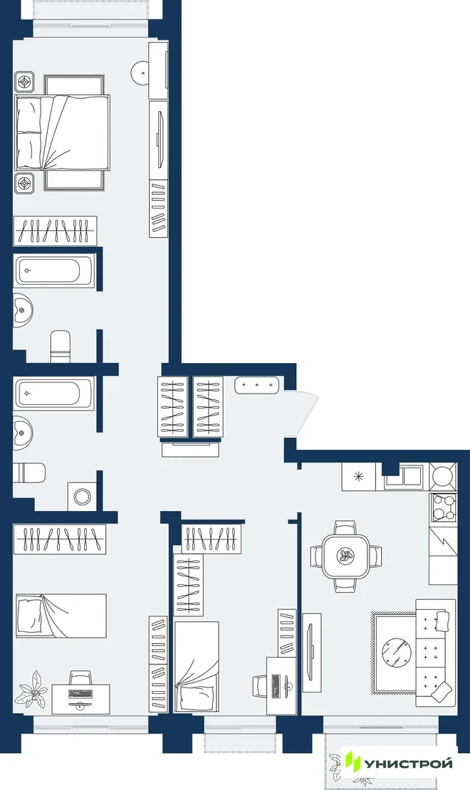 Планировка 3-комн. квартира, 78.79 м² ЖК «ГРАНД БЕРЕГ» Планировка 3-комн. квартира, 78.79 м² ЖК «ГРАНД БЕРЕГ»