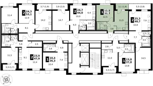 Квартира 1-комн. квартира, 32.7 м² ЖК «1-й Южный» Фото 2 Квартира 1-комн. квартира, 32.7 м² ЖК «1-й Южный» Фото 2