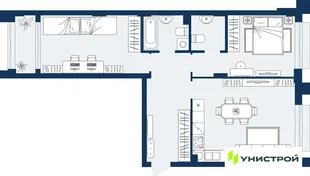 Планировка 2-комн. квартира, 72.01 м² ЖК «ГРАНД БЕРЕГ»