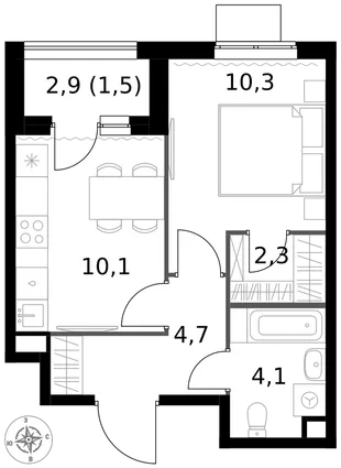 Квартира 1-комн. квартира, 33 м² ЖК «1-й Измайловский» Фото 1 Квартира 1-комн. квартира, 33 м² ЖК «1-й Измайловский» Фото 1