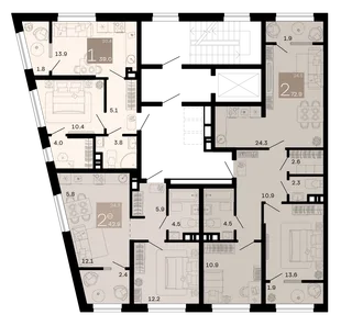 Квартира 2-комн. квартира, 76.7 м² ЖК «Хозяин морей» Фото 1 Квартира 2-комн. квартира, 76.7 м² ЖК «Хозяин морей» Фото 1