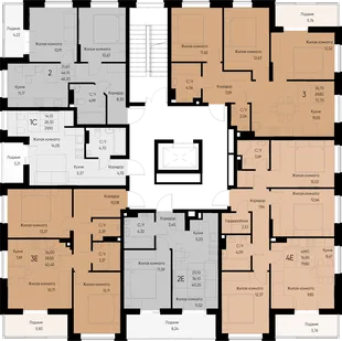 Квартира 3-комн. квартира, 65.1 м² ЖК «Васильевский остров» Фото 1 Квартира 3-комн. квартира, 65.1 м² ЖК «Васильевский остров» Фото 1