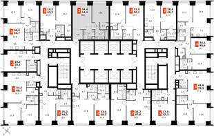 Квартира 2-комн. квартира, 54.3 м² ЖК «Amber Сity» Фото 2 Квартира 2-комн. квартира, 54.3 м² ЖК «Amber Сity» Фото 2