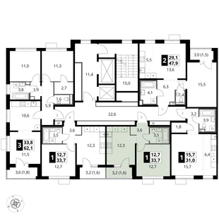 Квартира 1-комн. квартира, 33.7 м² ЖК «1-й Южный» Фото 2 Квартира 1-комн. квартира, 33.7 м² ЖК «1-й Южный» Фото 2