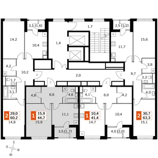 Квартира 1-комн. квартира, 42.6 м² ЖК «Sky Garden» Фото 2 Квартира 1-комн. квартира, 42.6 м² ЖК «Sky Garden» Фото 2
