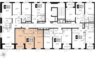 Квартира 2-комн. квартира, 52.6 м² ЖК «1-й Химкинский» Фото 2 Квартира 2-комн. квартира, 52.6 м² ЖК «1-й Химкинский» Фото 2